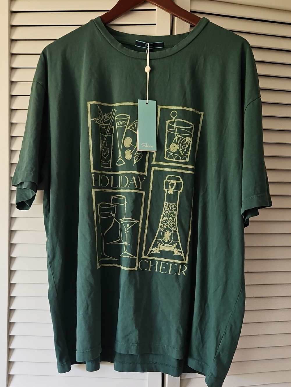 Unisex Shore Brand Holiday Cheer Graphic Tee - Green